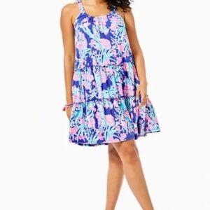 Lilly Pulitzer Blue and Pink Floral Dress